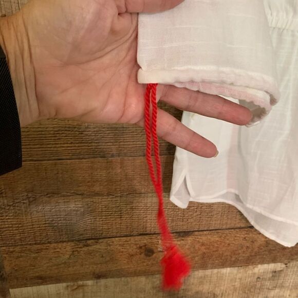 J. Crew white shorts romper orange embroidery long sleeve size‎ small - Picture 7 of 13